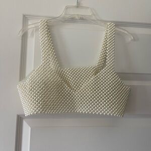 Elegant White Pearl Top